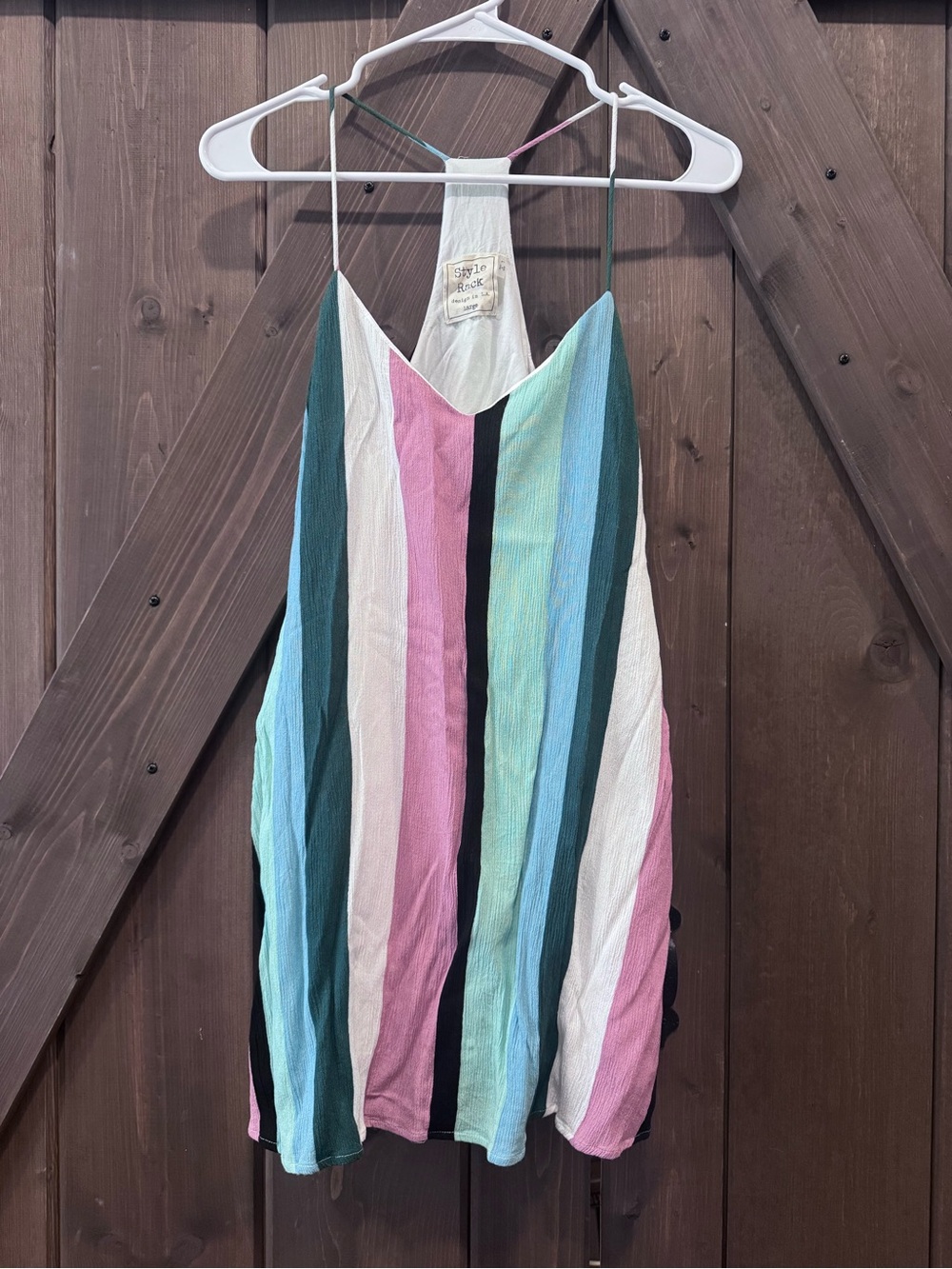 Pastel vertical striped dress